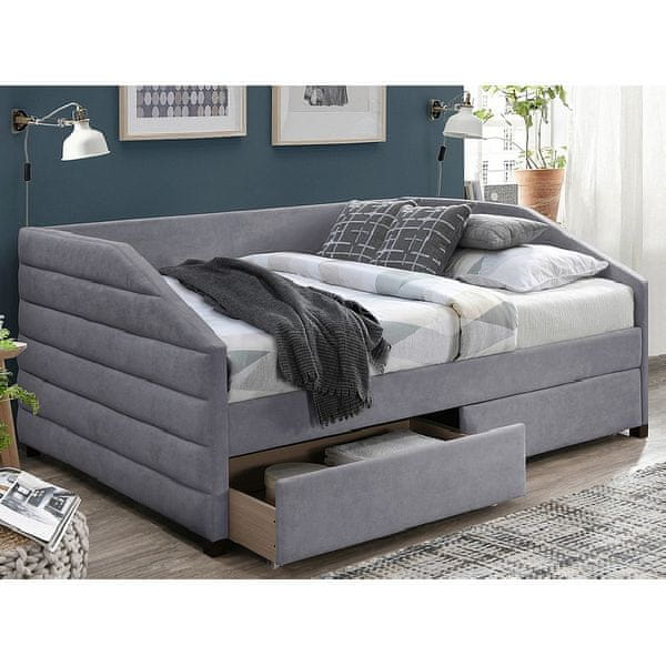 Veneti Jednolôžková posteľ s úložným priestorom RUSLANA - 120x200 cm, šedá