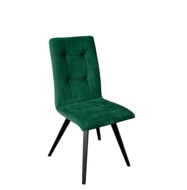 Veneti Čalúnená jedálenská stolička MOVILE 14 - čierna / zelená