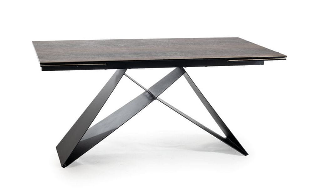 Veneti Rozkladací jedálenský stôl VIDOR 3 - 160x90, hnedý / matný čierny