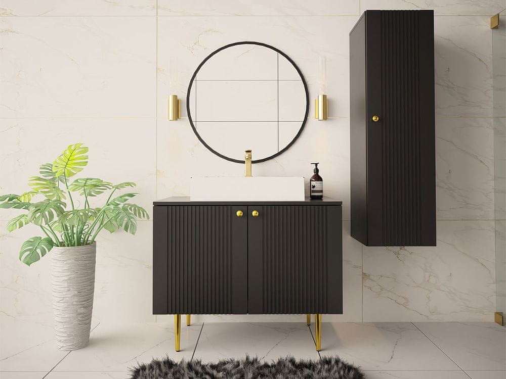 Veneti Kúpeľňový set ORIA 2 - čierny + umývadlo ZDARMA
