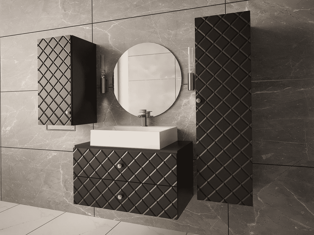 Veneti Kúpeľňová zostava PAULITA 1 - čierna + umývadlo ZDARMA