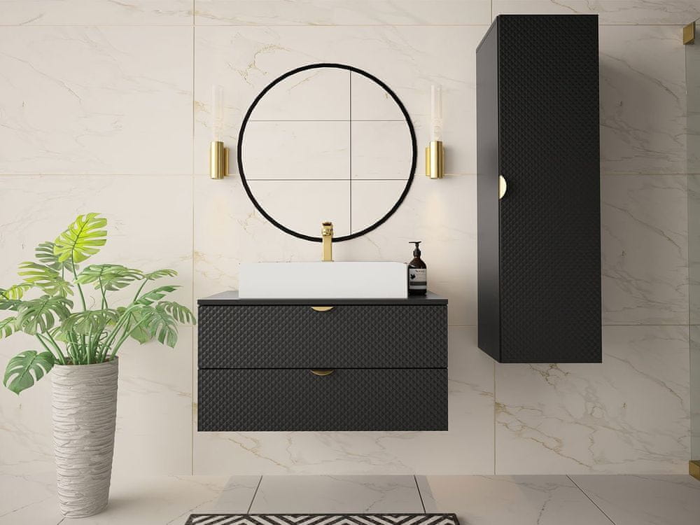 Veneti Kúpeľňová zostava PALBAN 2 - čierna + umývadlo ZDARMA