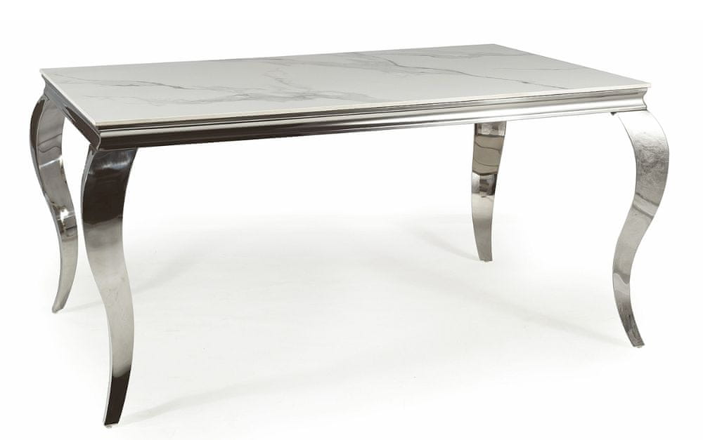 Veneti Jedálenský stôl PREDRAG - 180x90, biely / chróm