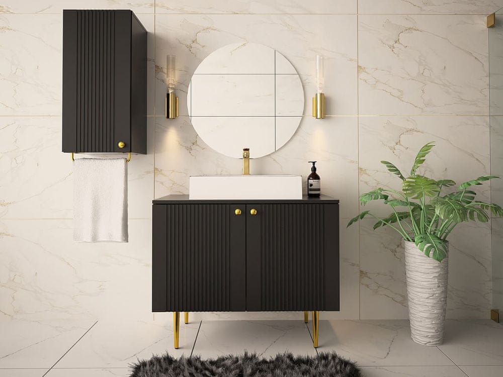 Veneti Kúpeľňový set ORIA 3 - čierny + umývadlo ZDARMA