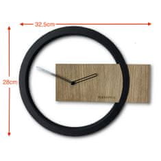 Flexistyle Nástenné hodiny z dubového dreva z214, 32 cm