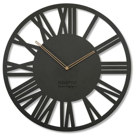 Flexistyle Nástenné hodiny Loft Adulto 50cm, z219 čierna