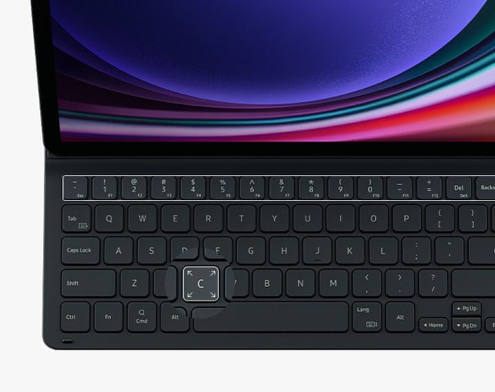SAMSUNG Book Cover Keyboard Slim Tab S9, Black, EF-DX710UBEGWW