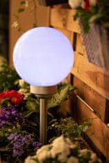 Polux 2x Solárne Záhradné LED Svietidlo Guľa 20cm do zem 3500K + RGB