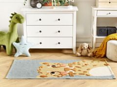 Beliani Detský bavlnený koberec 80 x 150 cm žltá/sivá TANGSE