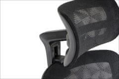 STEMA Kancelárske ergonomické otočné kreslo ErgoNew S1. Sieťované sedadlo. Čierna farba.