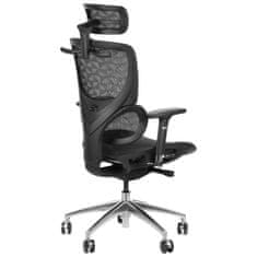 STEMA Kancelárske ergonomické otočné kreslo ErgoNew S1A. Sieťované sedadlo. Čierna farba.