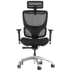STEMA Kancelárske ergonomické otočné kreslo ErgoNew S1A. Látkové sedadlo. Čierna farba.