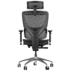 STEMA Kancelárske ergonomické otočné kreslo ErgoNew S1A. Sieťované sedadlo. Čierna farba.