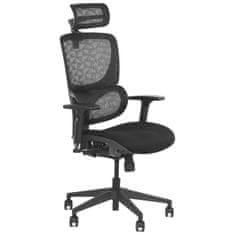 STEMA Kancelárske ergonomické otočné kreslo ErgoNew S1. Látkové sedadlo. Čierna farba.