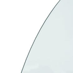 Vidaxl Krbová sklenená doska polkruhová 1000x600 mm