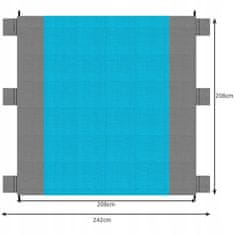 Trizand  21209 Nepremokavá plážová podložka s kolíkmi 208 x 208 cm modrošedá