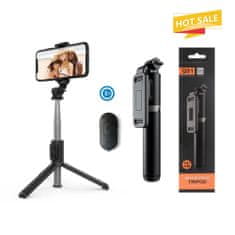 Techsuit – Selfie Stick – s diaľkovým ovládaním Bluetooth - 100 cm – Čierna KP27181