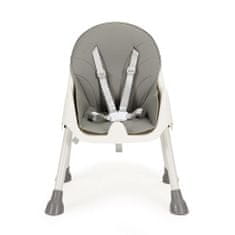 EcoToys HC-823 GRAY 2v1 5bodová vysoká stolička s postrojom šedá