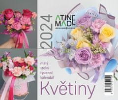 Kalendár 2024 Kvety, stolné, týždenné, 150 X 130 mm