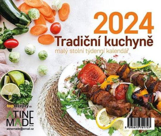 Kalendár 2024 Tradičná kuchyňa, stolná, týždenná, 150 X 130 mm