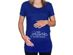Divja Modré tehotenské tričko Budem čertík po oteckovi
