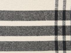 Beliani Bavlnená deka 130 x 170 cm krémová biela/čierna YUVALI