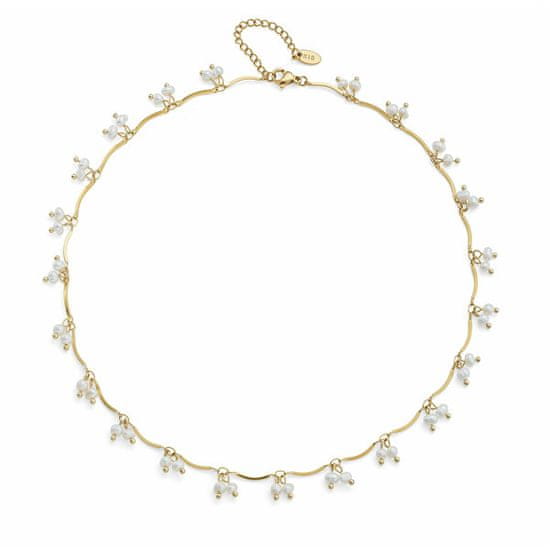 Oliver Weber Krásny pozlátený náhrdelník s perličkami Kurozome Silky Pearls 12312G