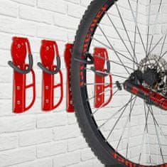 Relax Sada 4 ks nástenných držiakov na bicykel 9925 červená