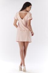 Awama Dámske mini šaty Gwendogune A178 púdrová ružová L/XL