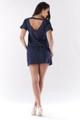 Awama Dámske mini šaty Gwendogune A178 temno modra L/XL