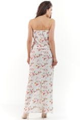 Awama Dámske kvetované šaty Lynene A219 ecru M