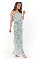 Awama Dámske kvetované šaty Lynene A219 nebesky modrá L