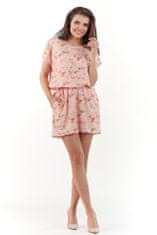 Awama Dámske kvetované šaty Lisad A231 ružová L/XL