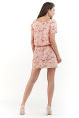 Awama Dámske kvetované šaty Lisad A231 ružová L/XL