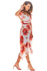Infinite You Dámske kvetované šaty Grisaramurs A308 bielo-červená XL