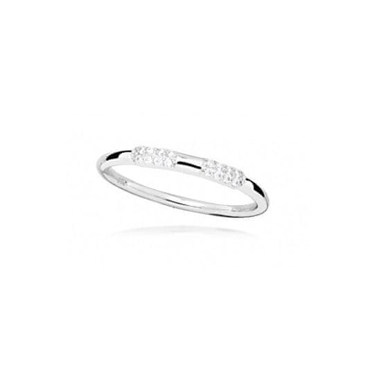 Silver Cat Minimalistický strieborný prsteň so zirkónmi SC512