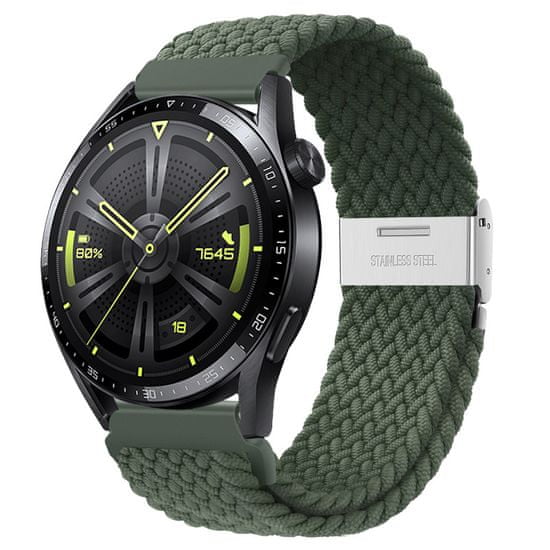 BStrap Elastic Nylon 2 remienok na Samsung Galaxy Watch 42mm, olive green
