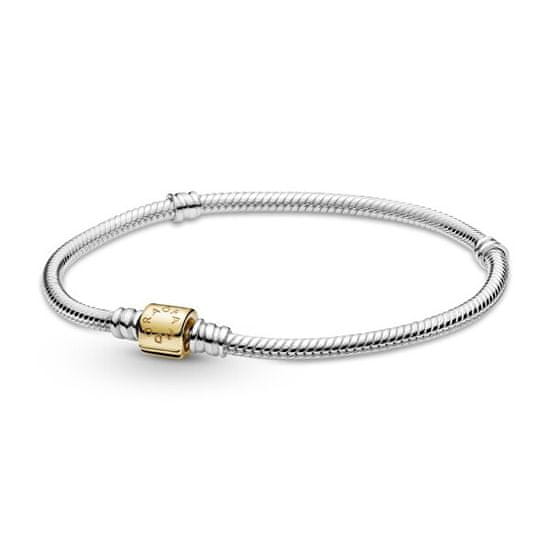 Pandora Elegantný strieborný náramok so zlatou sponou 599347C00