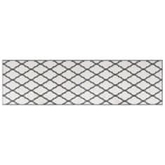 Vidaxl Vonkajší koberec, sivo biely 80x250 cm, obojstranný dizajn