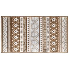 Vidaxl Vonkajší koberec hnedo-biely 100x200 cm obojstranný dizajn