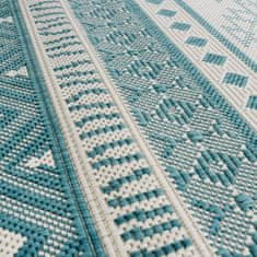Vidaxl Vonkajší koberec aqua a biely 80x150 cm obojstranný dizajn
