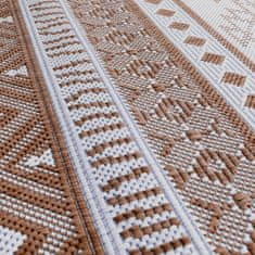 Vidaxl Vonkajší koberec hnedo-biely 80x150 cm obojstranný dizajn