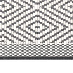 Vidaxl Vonkajší koberec, sivo biely 100x200 cm, obojstranný dizajn
