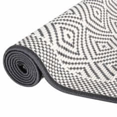Vidaxl Vonkajší koberec, sivo biely 100x200 cm, obojstranný dizajn