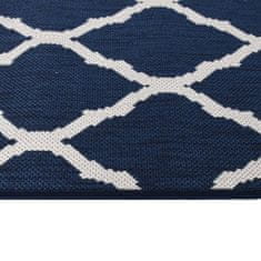 Vidaxl Vonkajší koberec námornícky modrý a biely 80x150 cm obojstranný