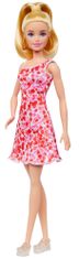 Mattel Barbie Modelka 205 - Ružové kvetinové šaty FBR37