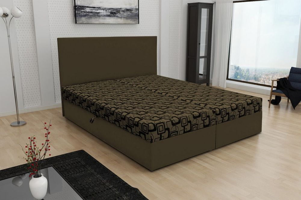 Veneti Boxspringová posteľ s úložným priestorom DANIELA COMFORT - 140x200, hnedá