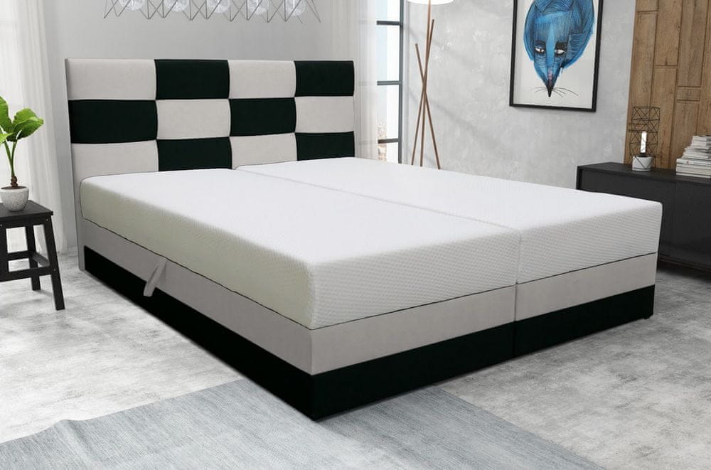 Veneti Boxspringová posteľ s úložným priestorom MARLEN COMFORT - 120x200, antracitová / béžová