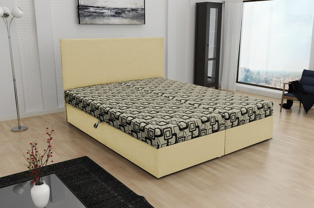 Veneti Boxspringová posteľ s úložným priestorom DANIELA COMFORT - 140x200, béžová