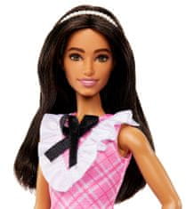 Mattel Barbie Modelka 209 - Ružové kockované šaty FBR37